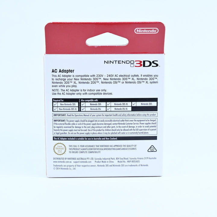 Boxed 3DS AC Adapter - Nintendo 3DS Accessory - WAP-002(AUS) - FREE POST!