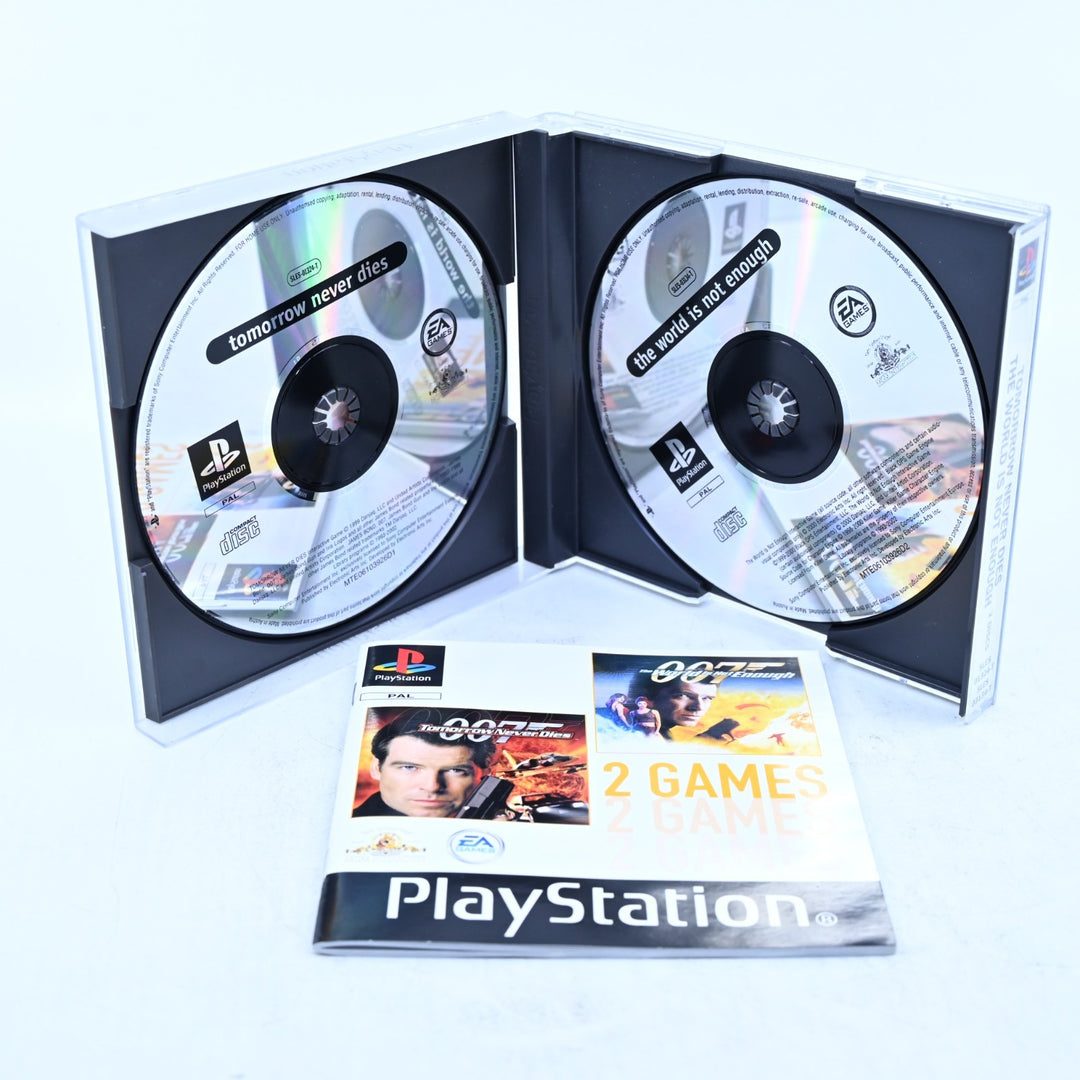 007 Tomorrow Never Dies / The World Is Not Enough - PS1 Game + Manual - PAL