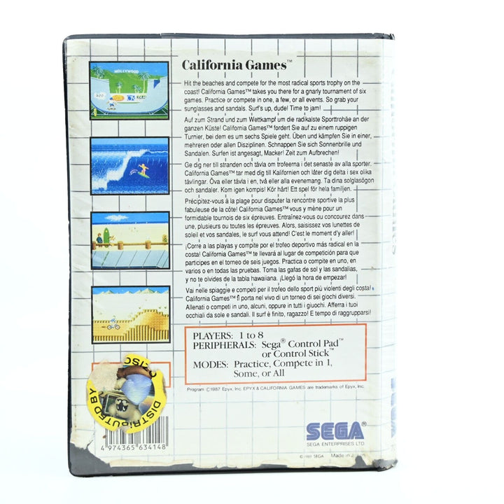 California Games + Manual - Sega Master System Game - PAL - FREE POST!