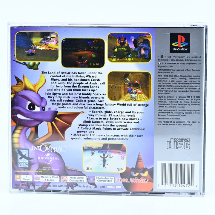 Spyro 2: Gateway to Glimmer - Sony Playstation 1 / PS1 Game + Manual - PAL