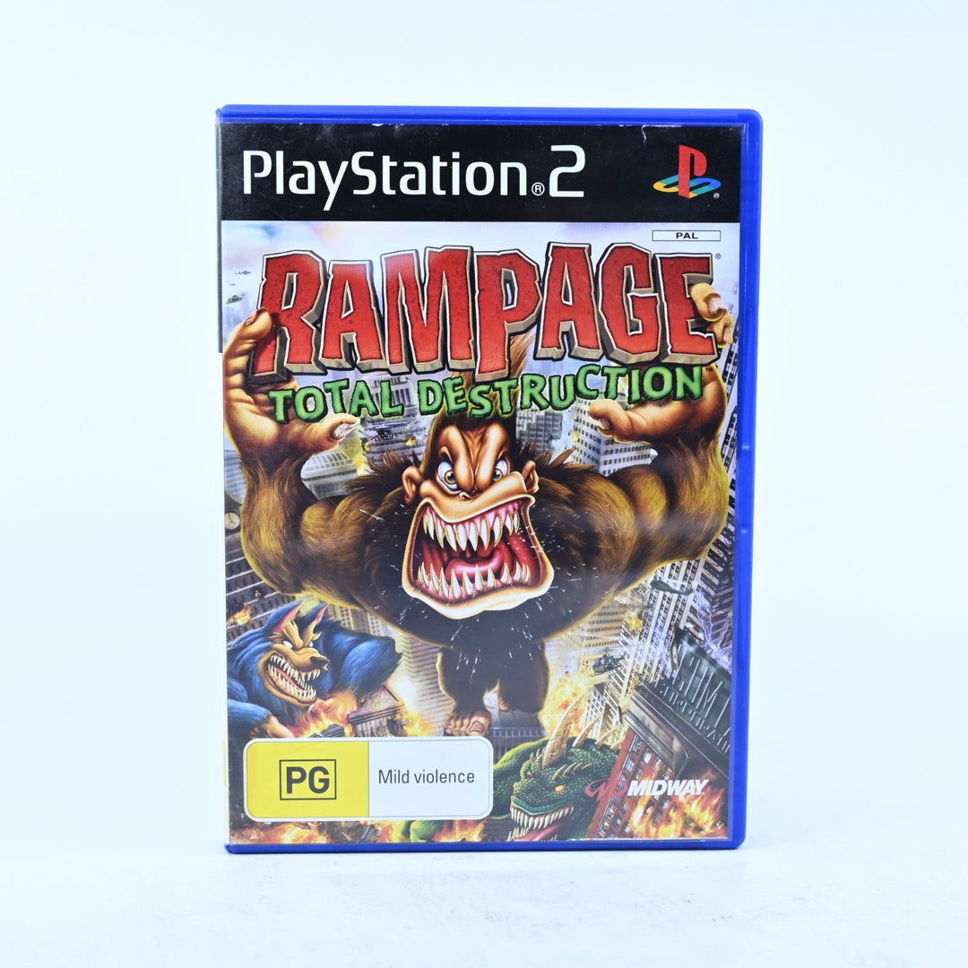 Rampage Total Destruction - Sony Playstation 2 / PS2 Game + Manual - PAL