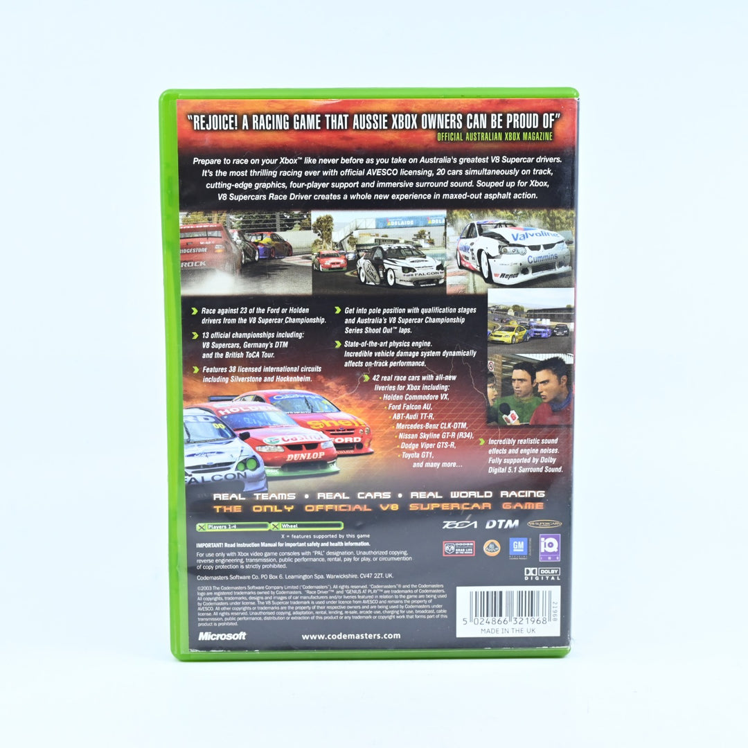 V8 Supercars Australia Race Driver - Original Xbox Game + Manual - PAL