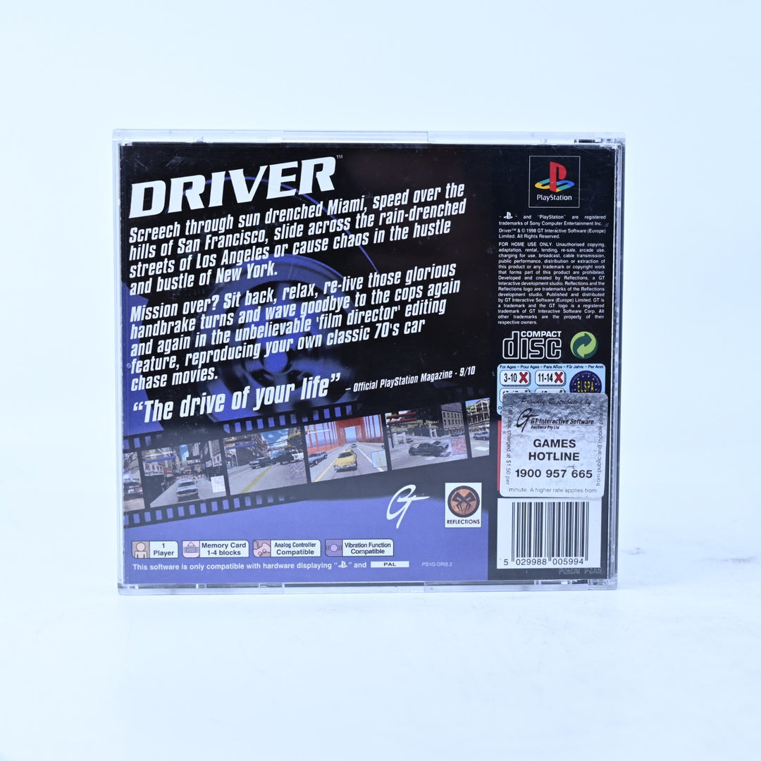 Driver - Sony Playstation 1 / PS1 Game + Manual - PAL - MINT DISC!