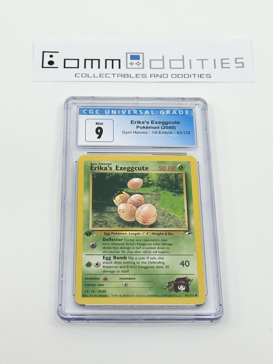 Erika's Exeggcute 1st Edition CGC 9 Pokemon Card - 2000 Gym Heroes Set FREE POST