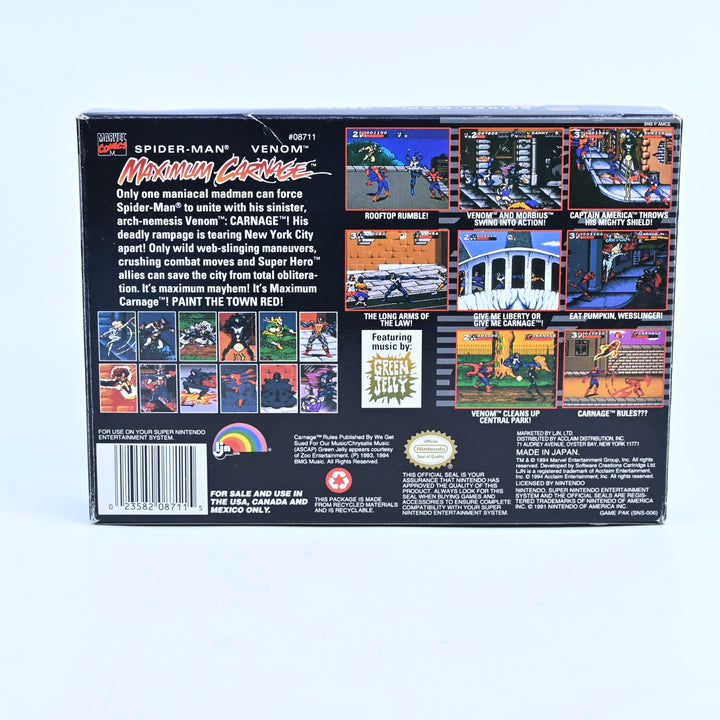 Spider-Man and Venom: Maximum Carnage - READ DESCRIPTION - SNES Accessory NTSC