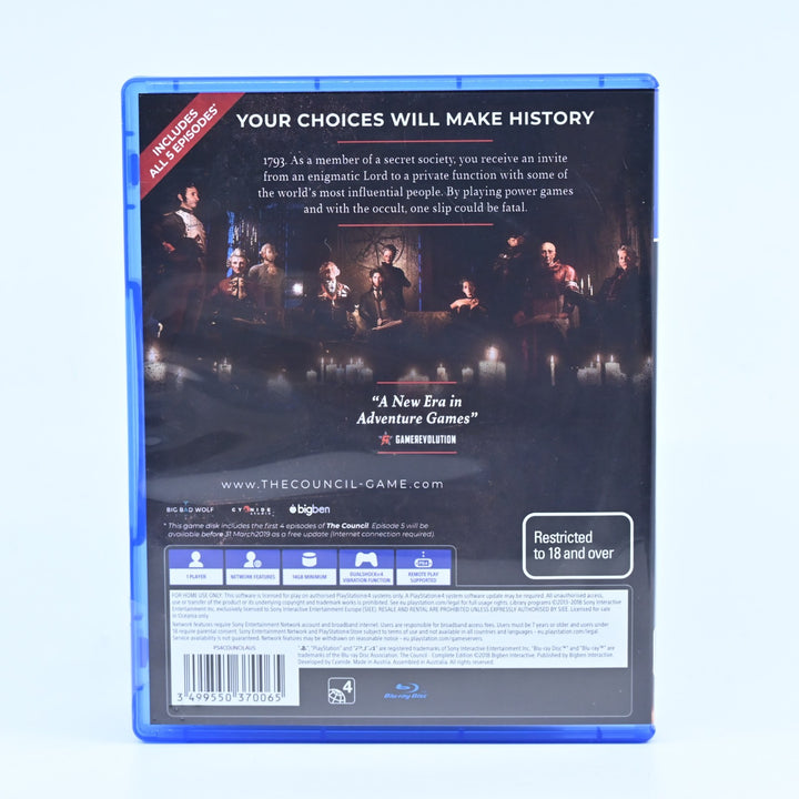 The Council - Sony Playstation 4 / PS4 Game - MINT DISC!