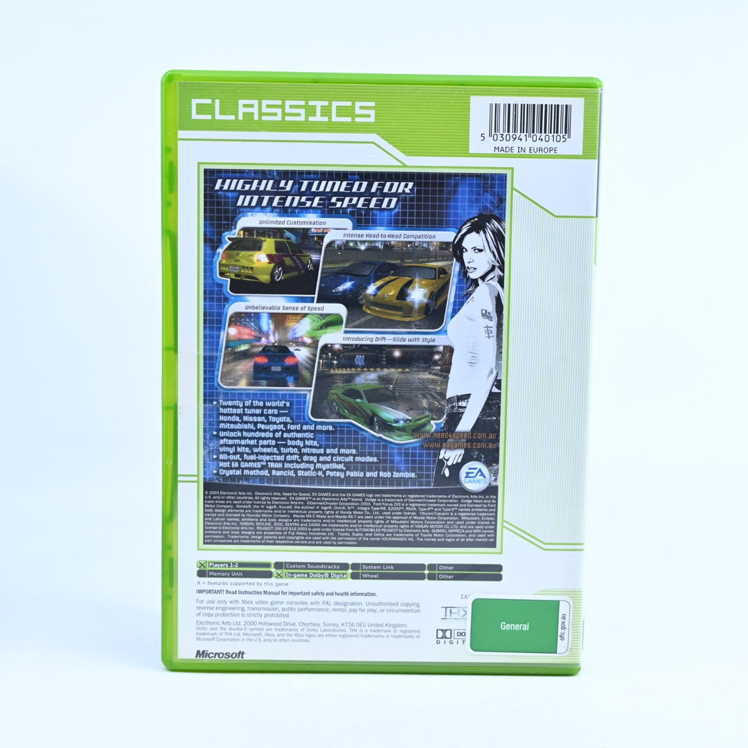 Need for Speed Underground - Original Xbox Game + Manual - PAL - NEAR MINT DISC!