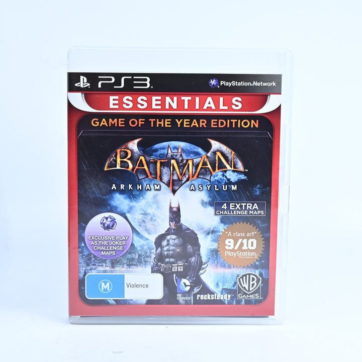 Batman: Arkham Asylum GOTY Edition - Sony Playstation 3 / PS3 Game + Manual