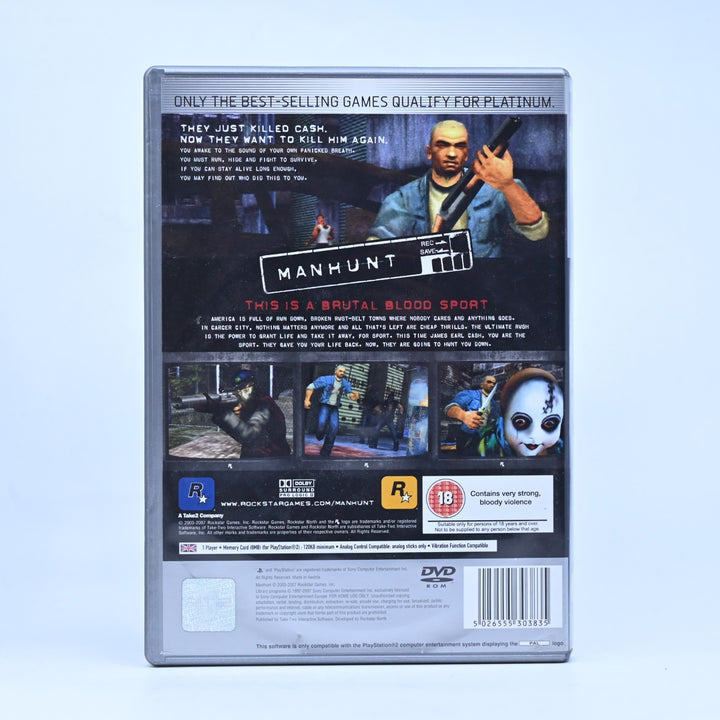 Manhunt - Sony Playstation 2 / PS2 Game + Manual - PAL - MINT DISC!