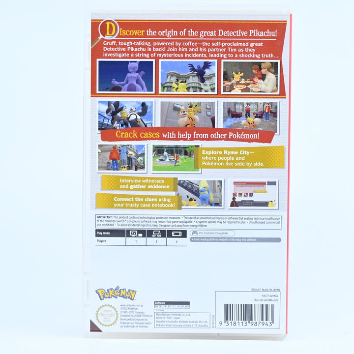 Detective Pikachu Returns  - Nintendo Switch Game - FREE POST!