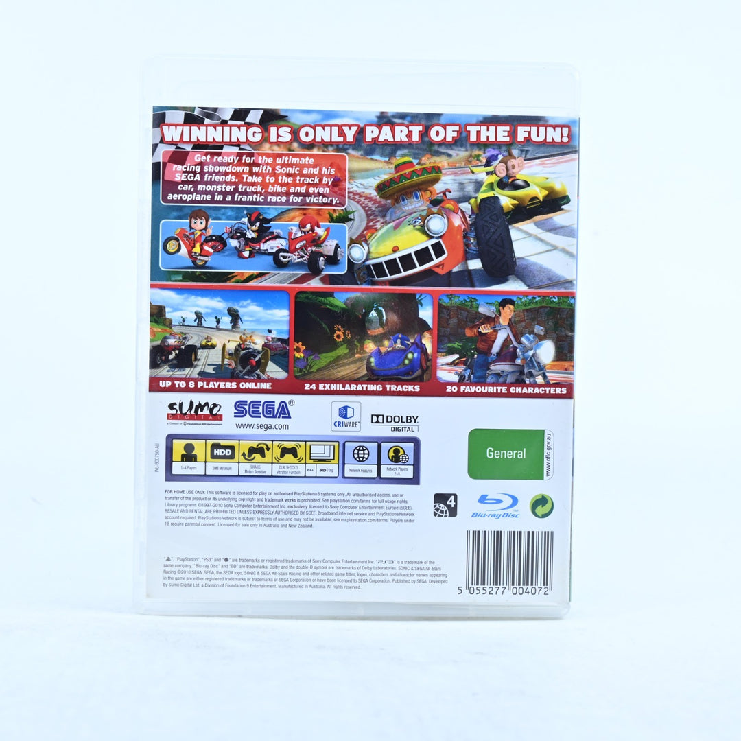 Sonic & Sega All-Stars Racing - Sony Playstation 3 / PS3 Game - No Manual