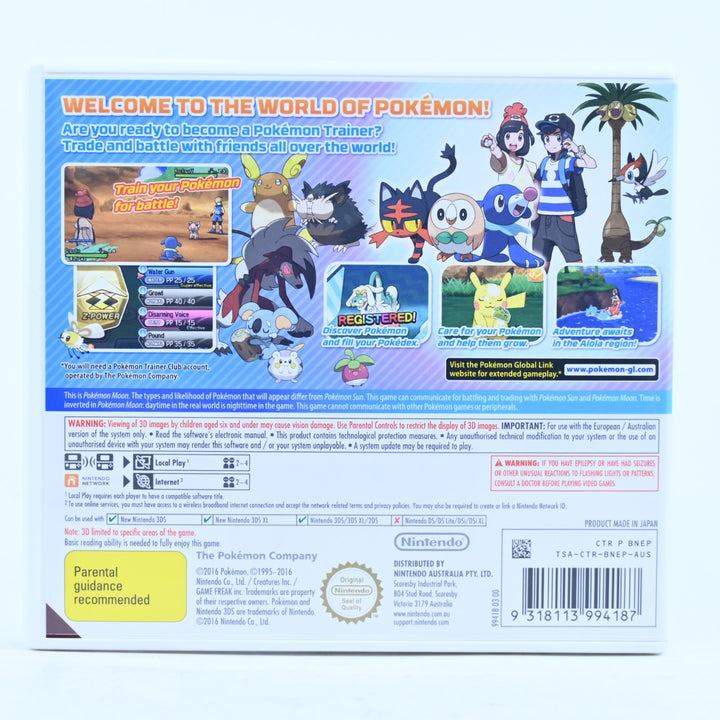 Pokemon Moon - Nintendo 3DS Game - PAL + Manual - FREE POST!