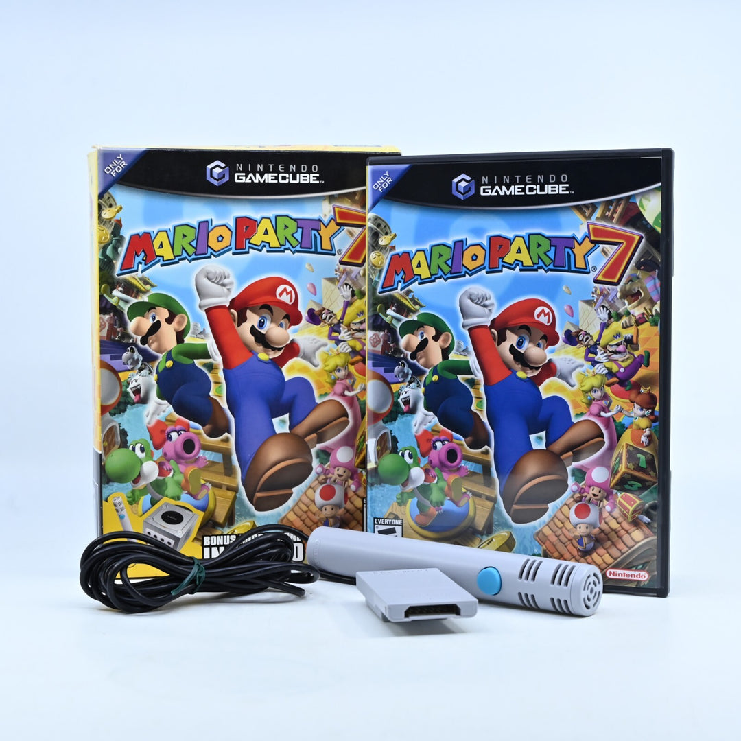 Mario Party 7 Bonus Microphone Included - Nintendo Gamecube Game + Manual - NTSC