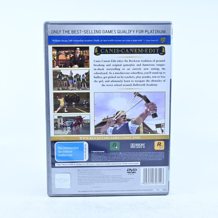 Canis Canem Edit - Bully - Sony Playstation 2 / PS2 Game + Manual - PAL