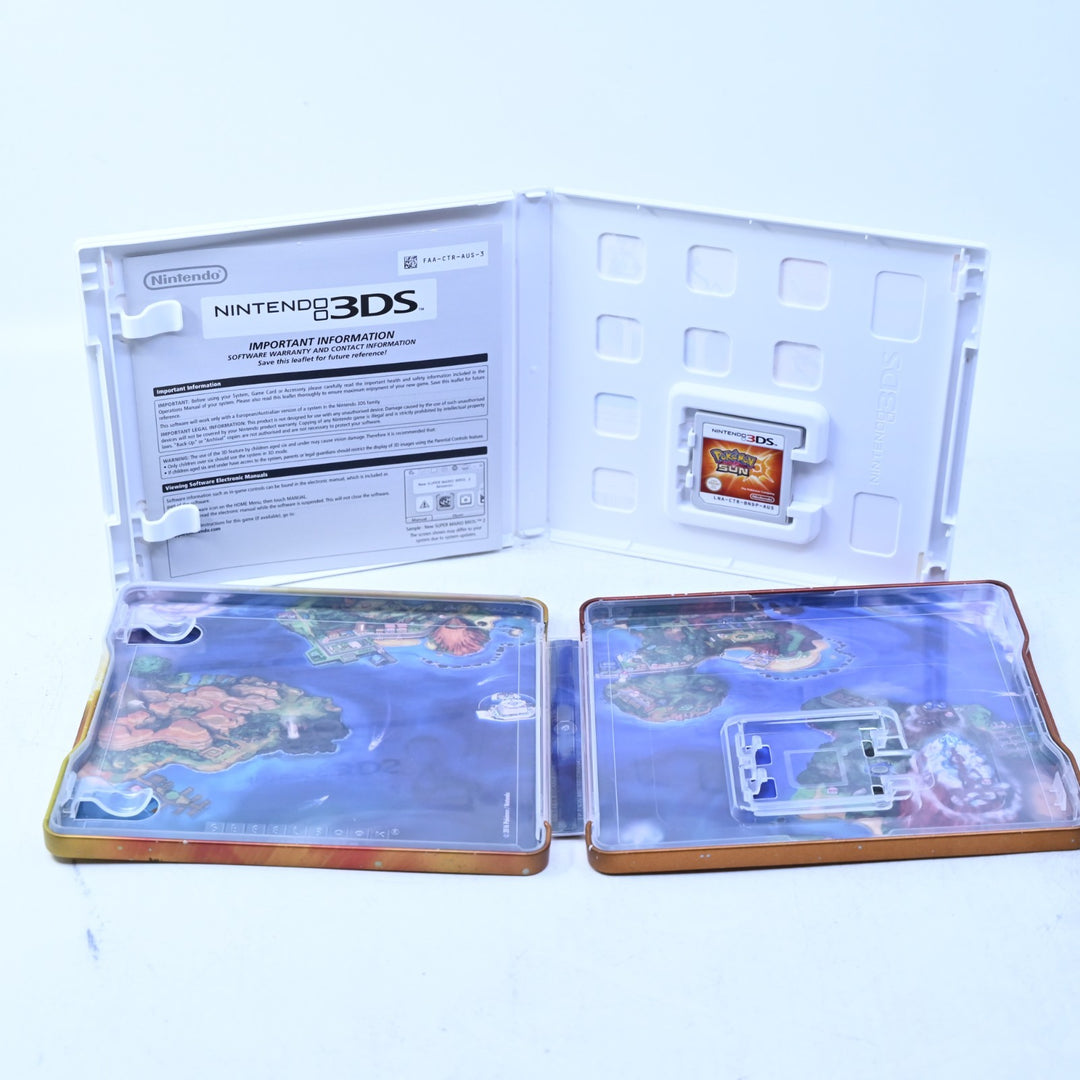 Pokemon Sun - Nintendo 3DS Game + Steelbook + Manual - PAL - FREE POST!