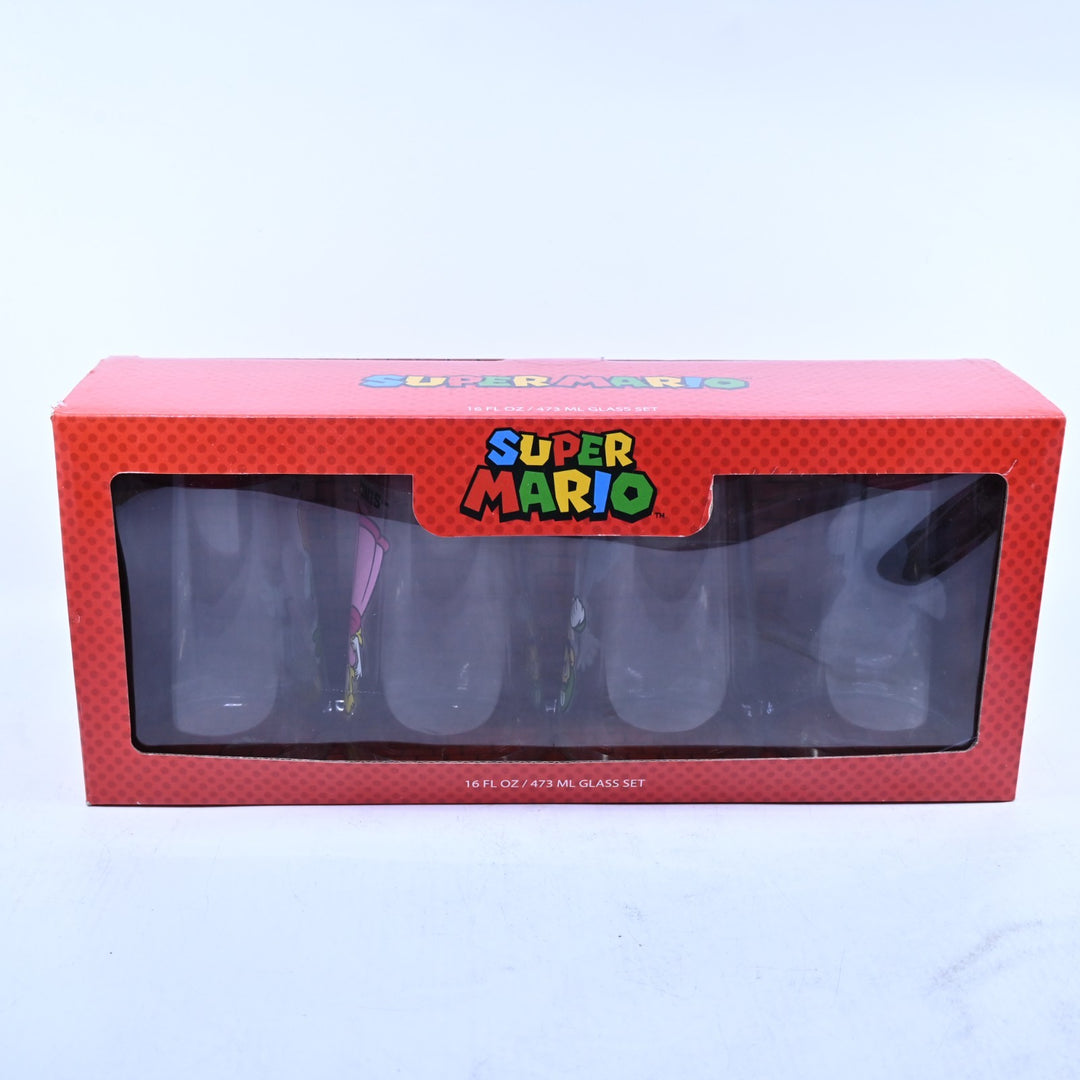 SEALED! Super Mario Collectable Glass Set - 473ml/16floz - Collectable