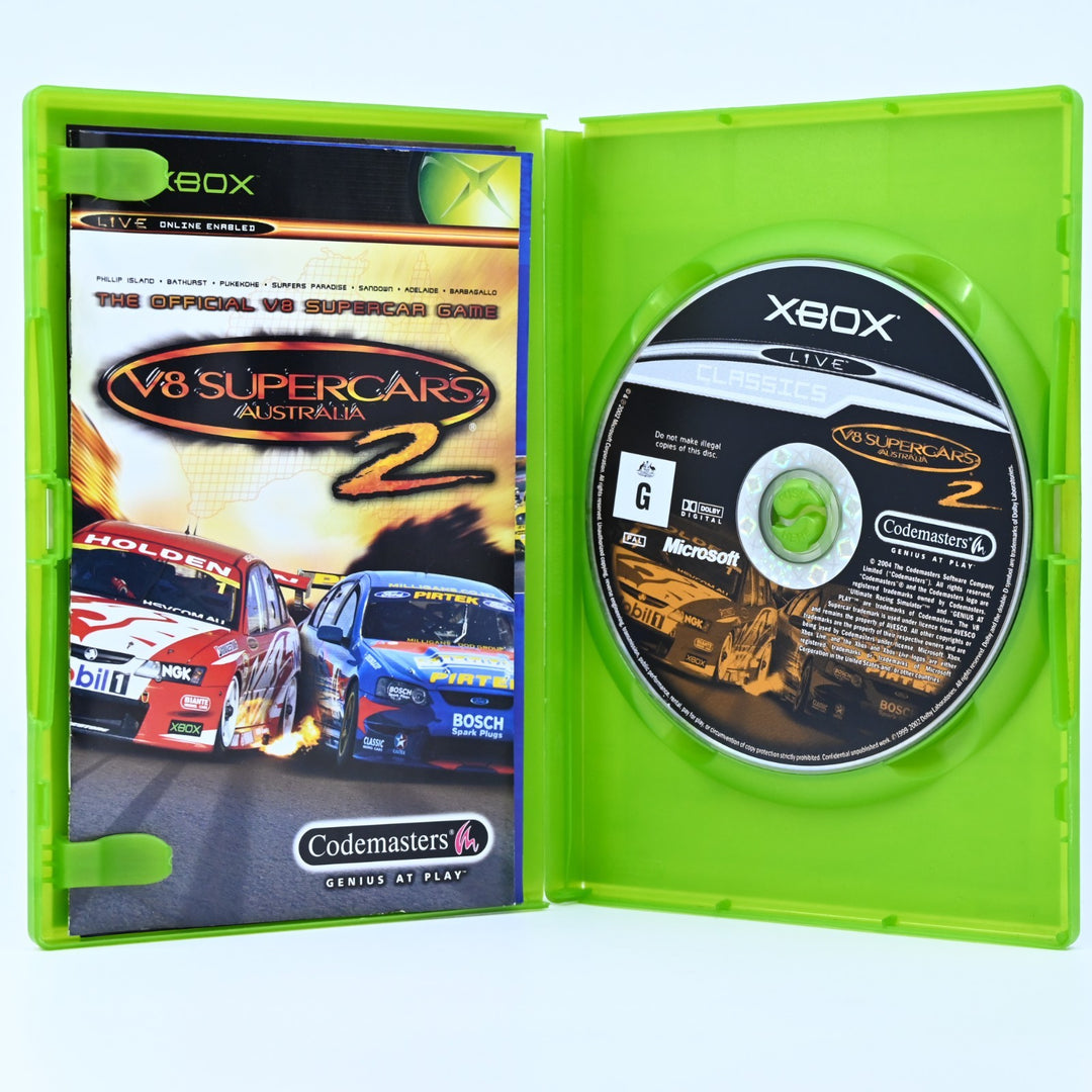 V8 Supercars Australia 2 - Original Xbox Game + Manual - PAL - MINT DISC!