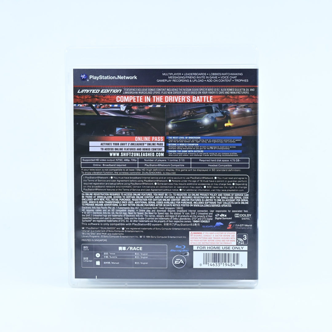 Shift 2: Unleashed Limited Edition - Sony Playstation 3 / PS3 Game + Manual
