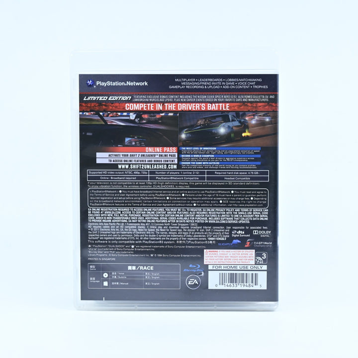 Shift 2: Unleashed Limited Edition - Sony Playstation 3 / PS3 Game + Manual