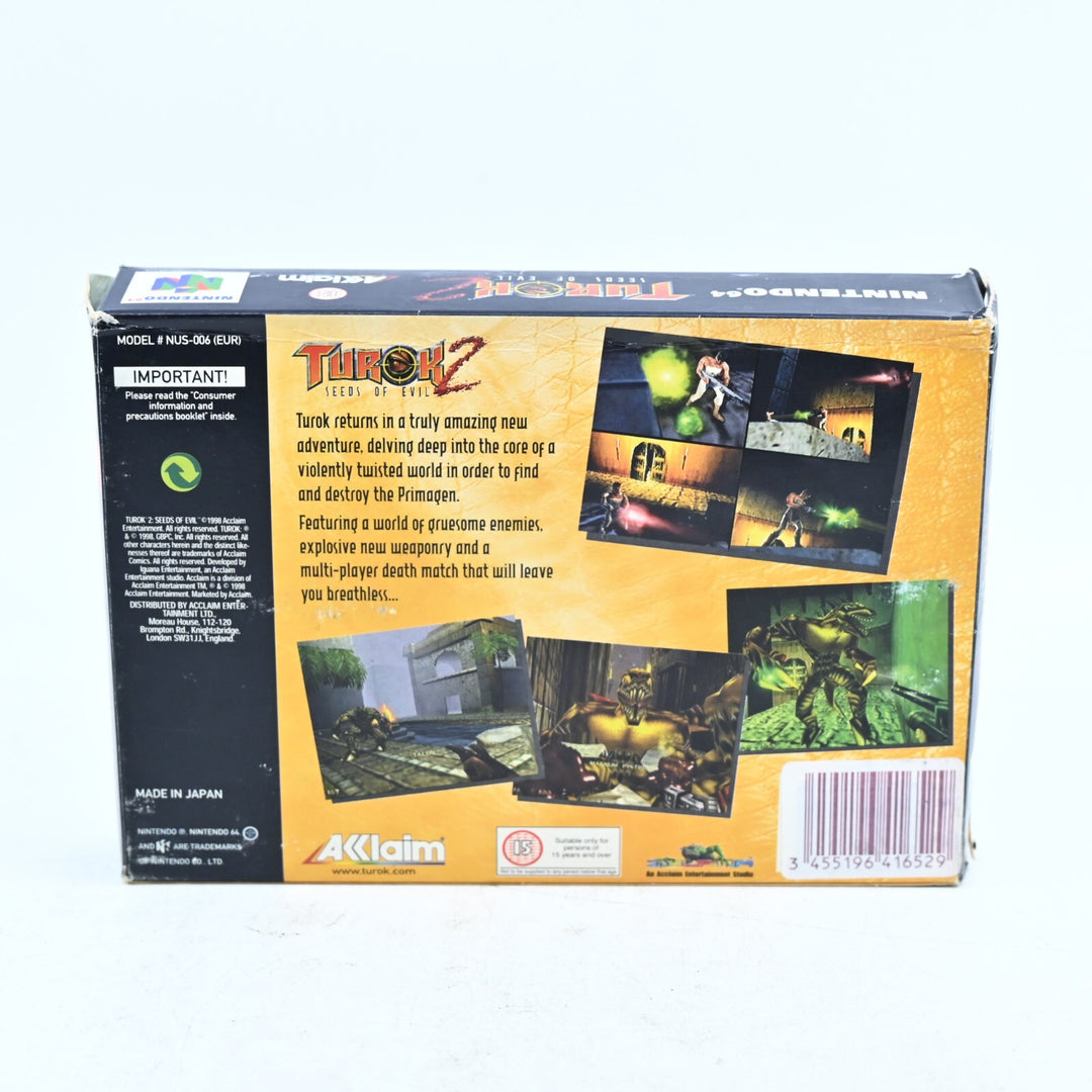 Turok 2: Seeds of Evil - N64 / Nintendo 64 Boxed Game - PAL - FREE POST!