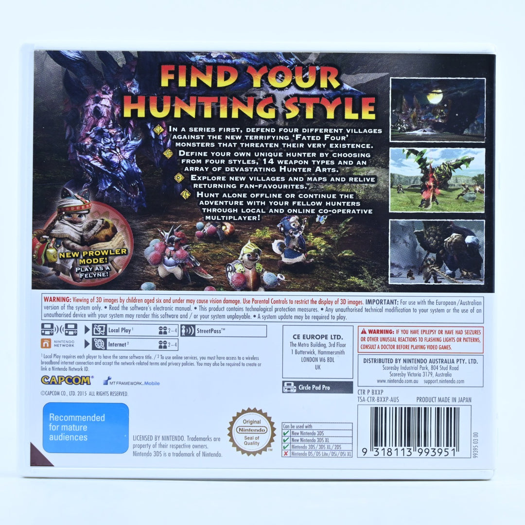 Monster Hunter Generations - Nintendo 3DS Game - PAL + Manual - FREE POST!