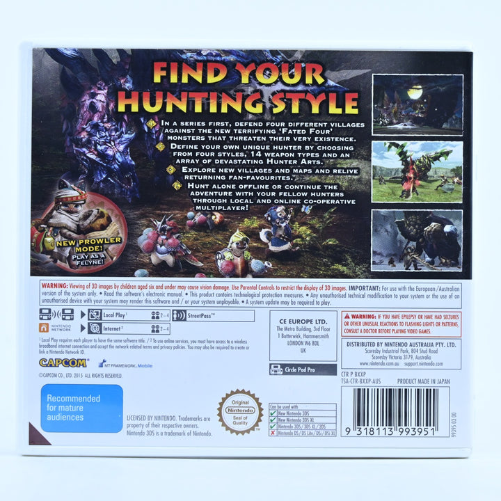 Monster Hunter Generations - Nintendo 3DS Game - PAL + Manual - FREE POST!