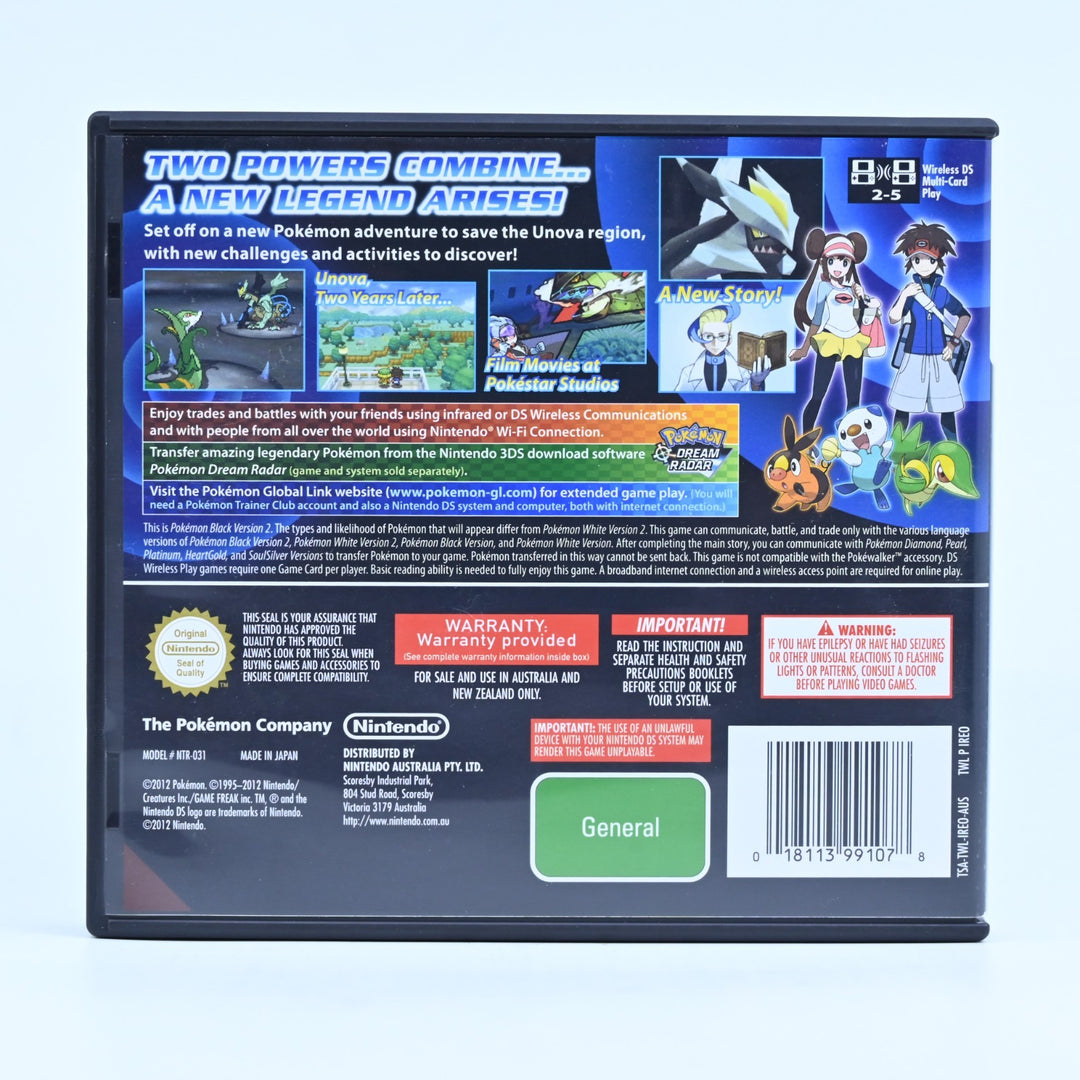 Pokemon Black 2 - Nintendo DS Game - PAL + Manual - FREE POST!