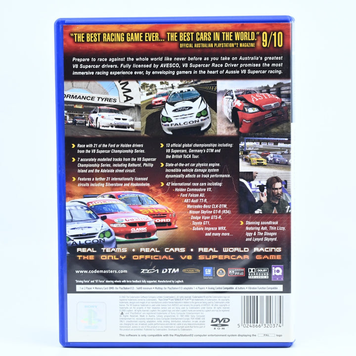 V8 Supercars Race Driver - Sony Playstation 2 / PS2 Game + Manual - PAL