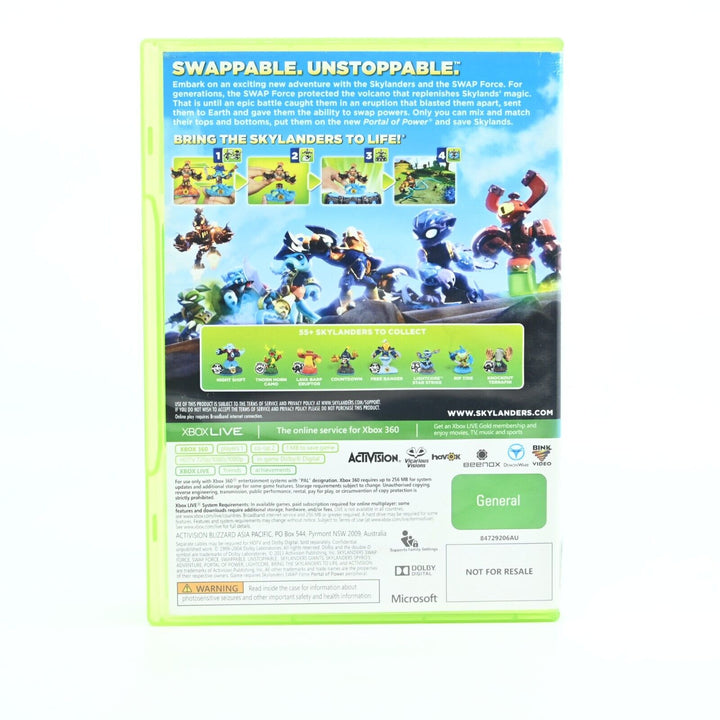 Skylanders: Swap Force - Xbox 360 Game - No Manual - PAL - FREE POST!