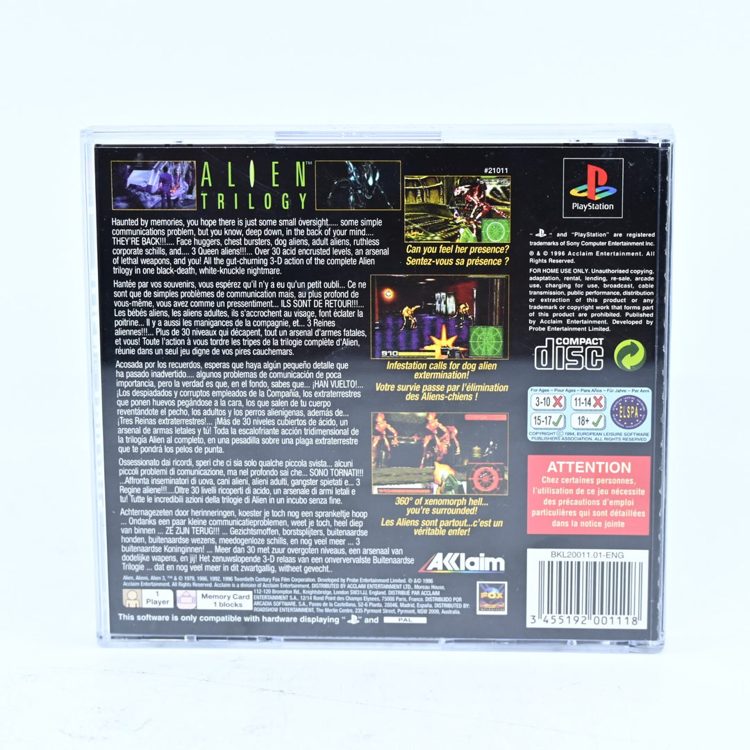 Alien Trilogy - Sony Playstation 1 / PS1 Game + Manual - PAL - MINT DISC!