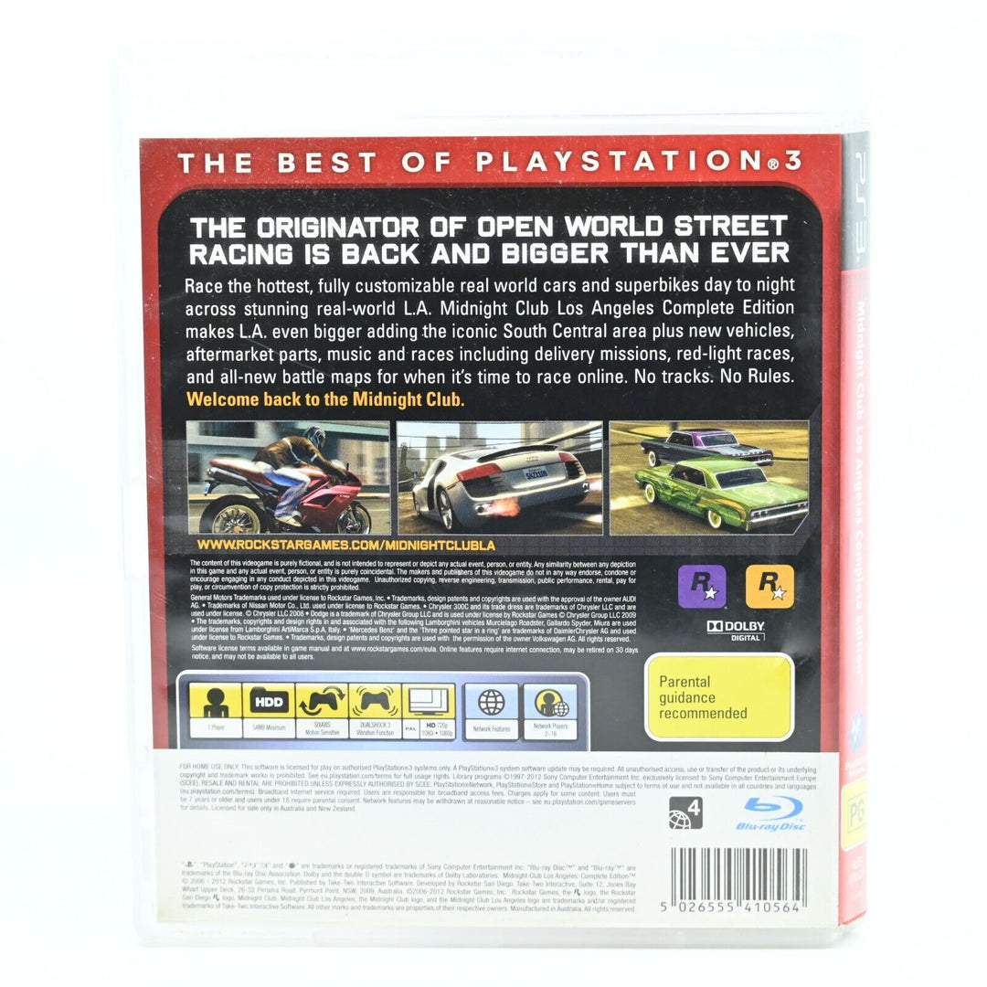 Midnight Club Los Angeles: Complete Edition - Sony Playstation 3 / PS3 Game