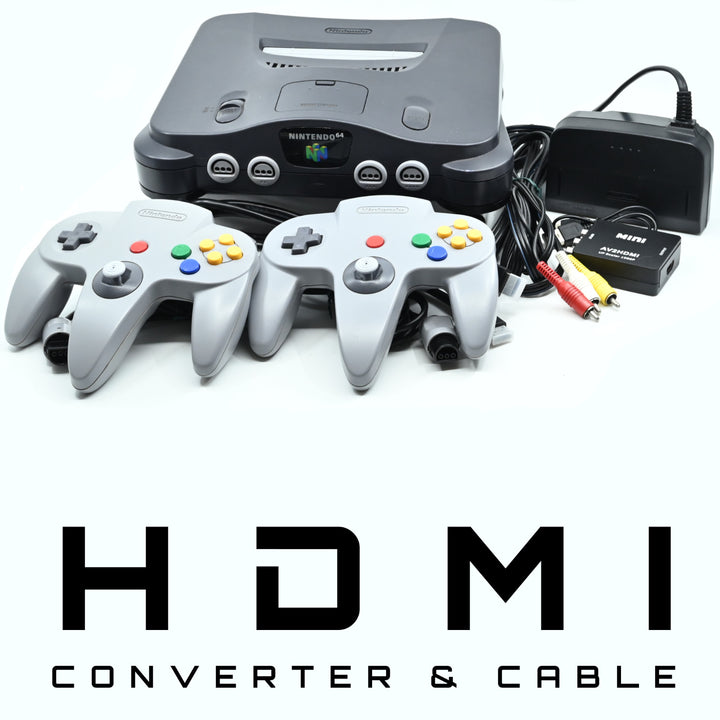 Nintendo 64 Console / N64 - (1,2,3 or 4) GENUINE CONTROLLERS + CABLES &amp; HDMI!