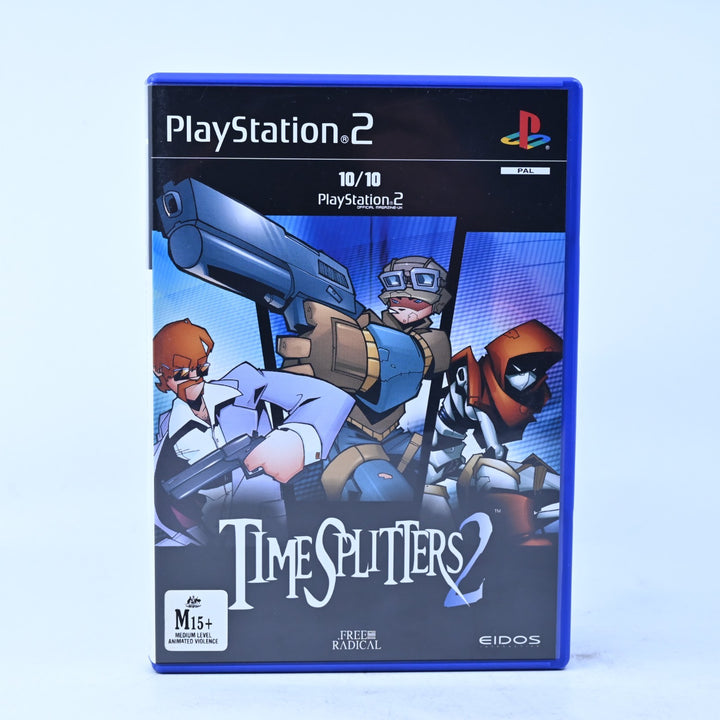 TimeSplitters 2 - Sony Playstation 2 / PS2 Game + Manual - PAL - MINT DISC!