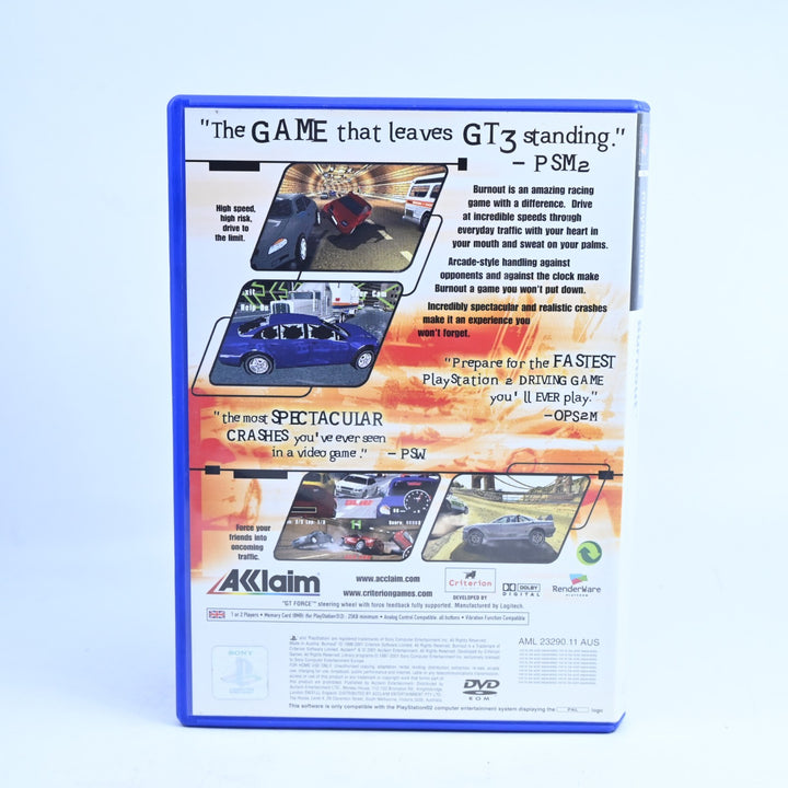Burnout - Sony Playstation 2 / PS2 Game + Manual - PAL - MINT DISC!