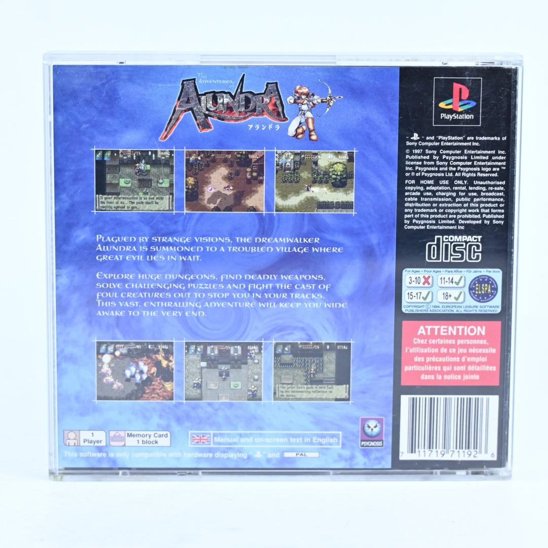 The Adventures of Alundra - PS1 Game + Manual - No Map - PAL - MINT DISC!