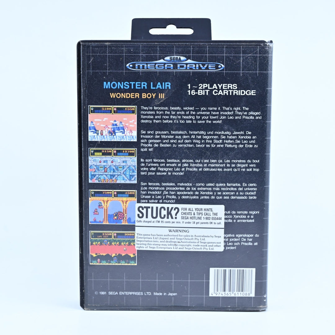 Wonder Boy III: Monster Lair - Sega Mega Drive Game + Manual - PAL - FREE POST!