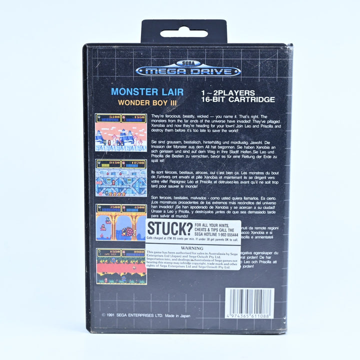 Wonder Boy III: Monster Lair - Sega Mega Drive Game + Manual - PAL - FREE POST!