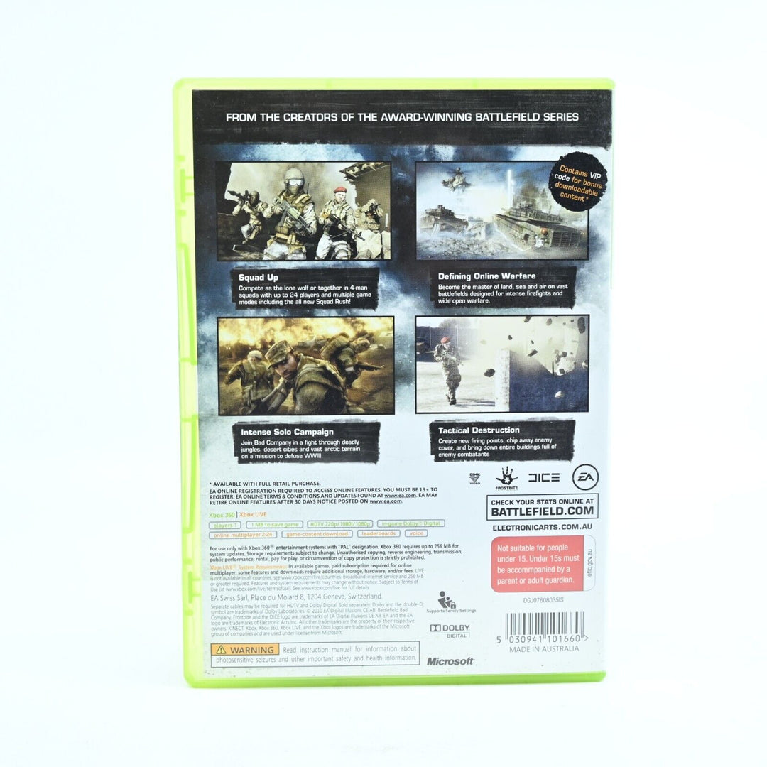 Battlefield: Bad Company 2 - Xbox 360 Game + Manual - PAL - MINT DISC!