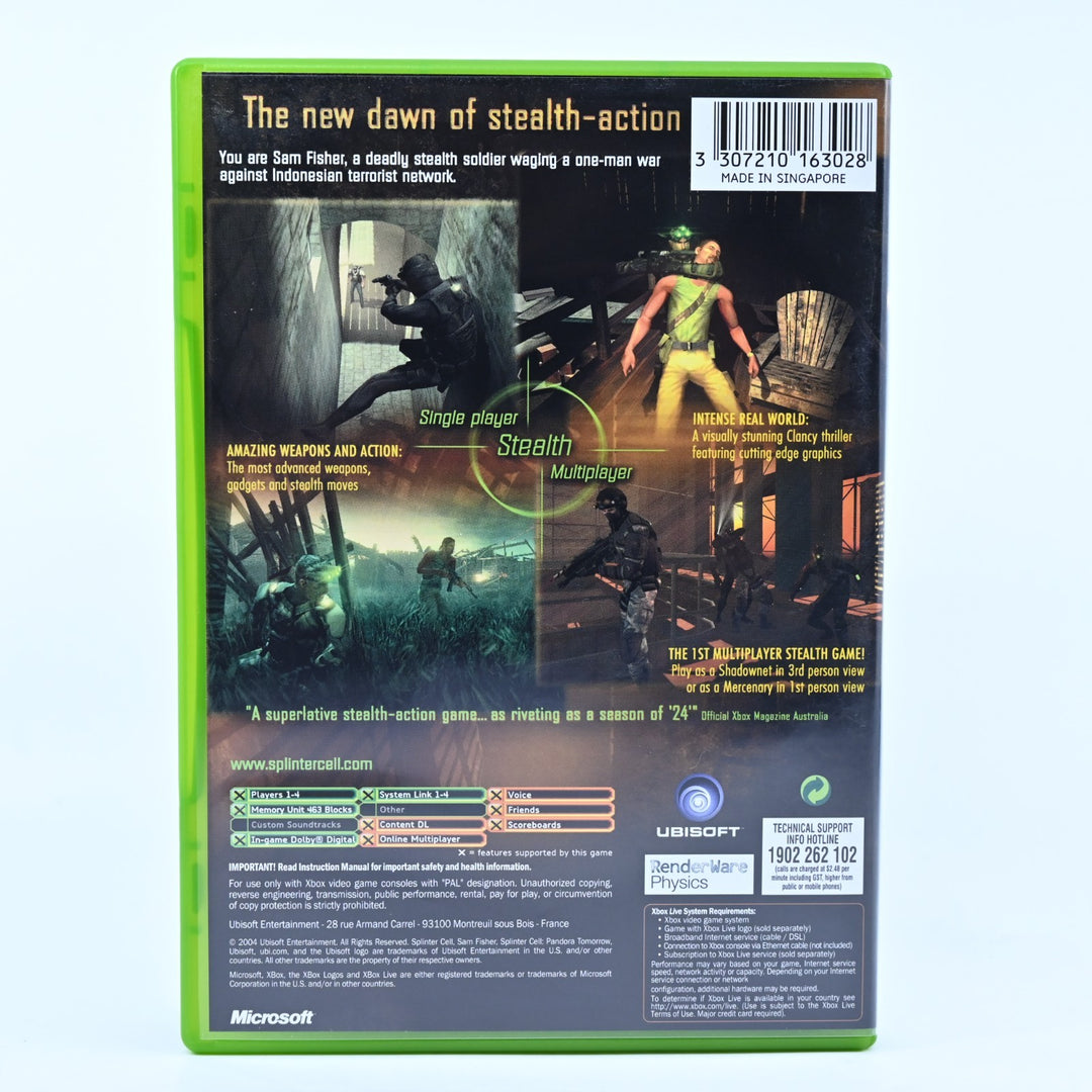 Tom Clancy's Splinter Cell: Pandora Tomorrow - Original Xbox Game + Manual
