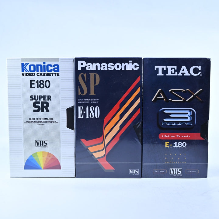 6 x Assorted E-180 Blank VHS Cassette Tape - PAL - VHS