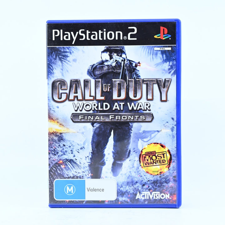 Call of Duty: World at War Final Fronts Sony Playstation 2 PS2 Game + Manual