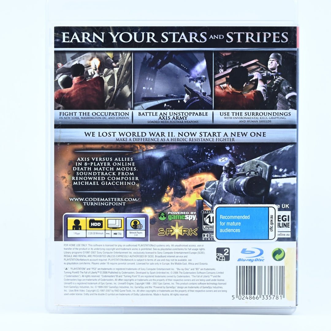 Turning Point: Fall of Liberty - Sony Playstation 3 / PS3 Game + Manual