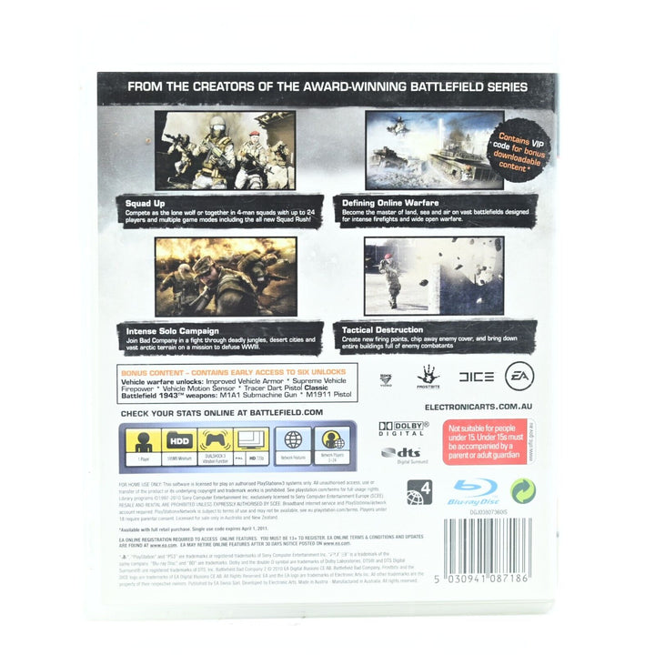 Battlefield: Bad Company 2 #2 - Sony Playstation 3 / PS3 Game - FREE POST!