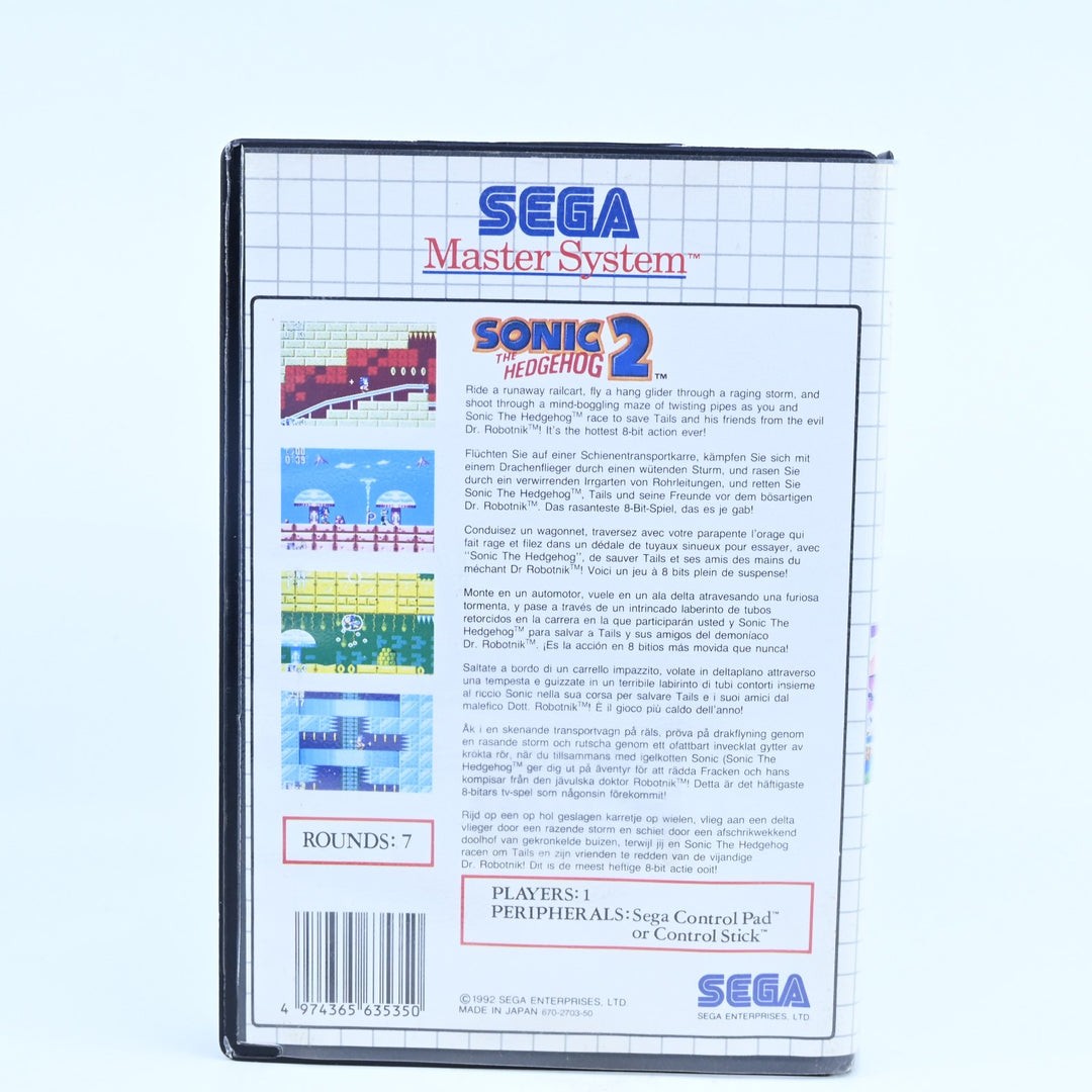 Sonic The Hedgehog 2 - Sega Master System Game + Manual - PAL - FREE POST!