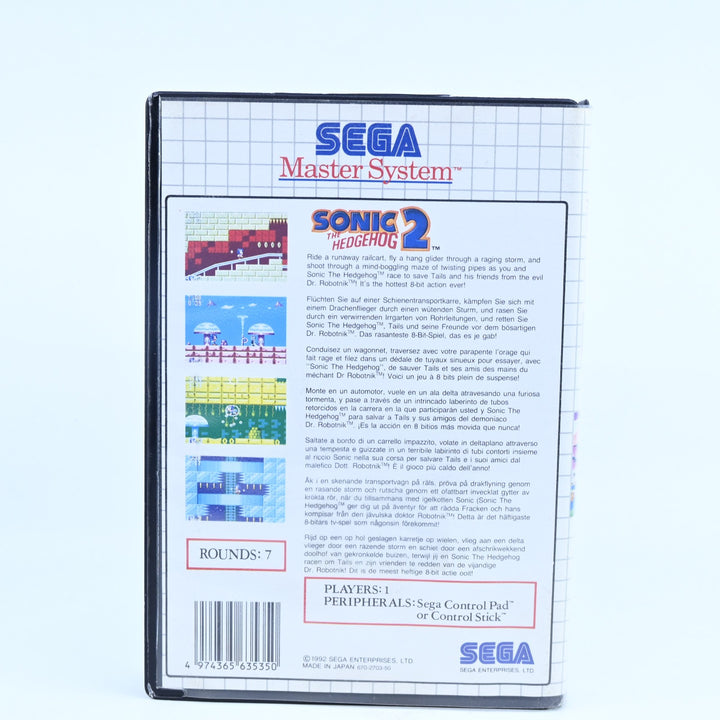 Sonic The Hedgehog 2 - Sega Master System Game + Manual - PAL - FREE POST!