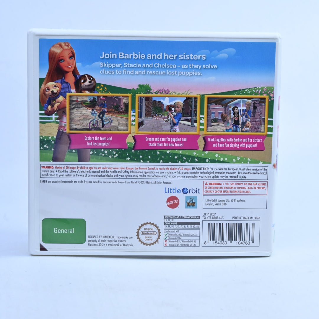 Barbie & Her Sisters: Puppy Rescue - Nintendo 3DS Game - PAL + Manual