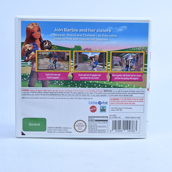 Barbie & Her Sisters: Puppy Rescue - Nintendo 3DS Game - PAL + Manual