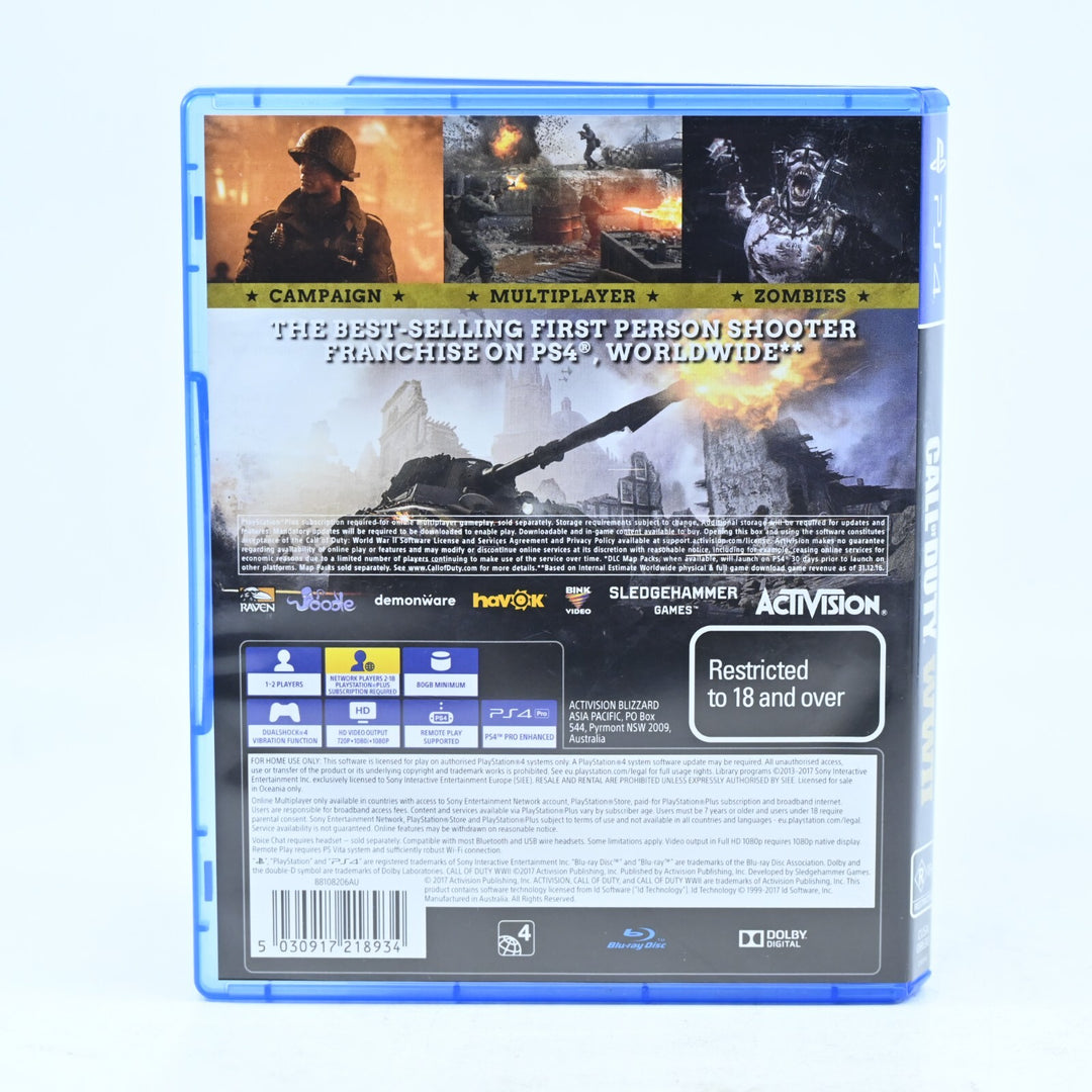 Call of Duty: WWII - Sony Playstation 4 / PS4 Game - FREE POST!