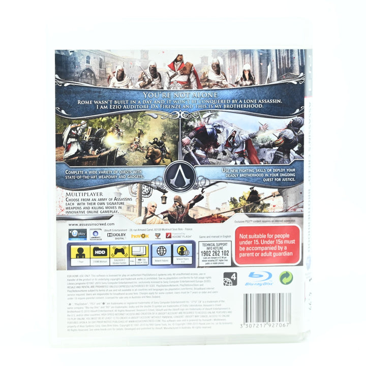 Assassin's Creed: Brotherhood - Sony Playstation 3 / PS3 Game - FREE POST