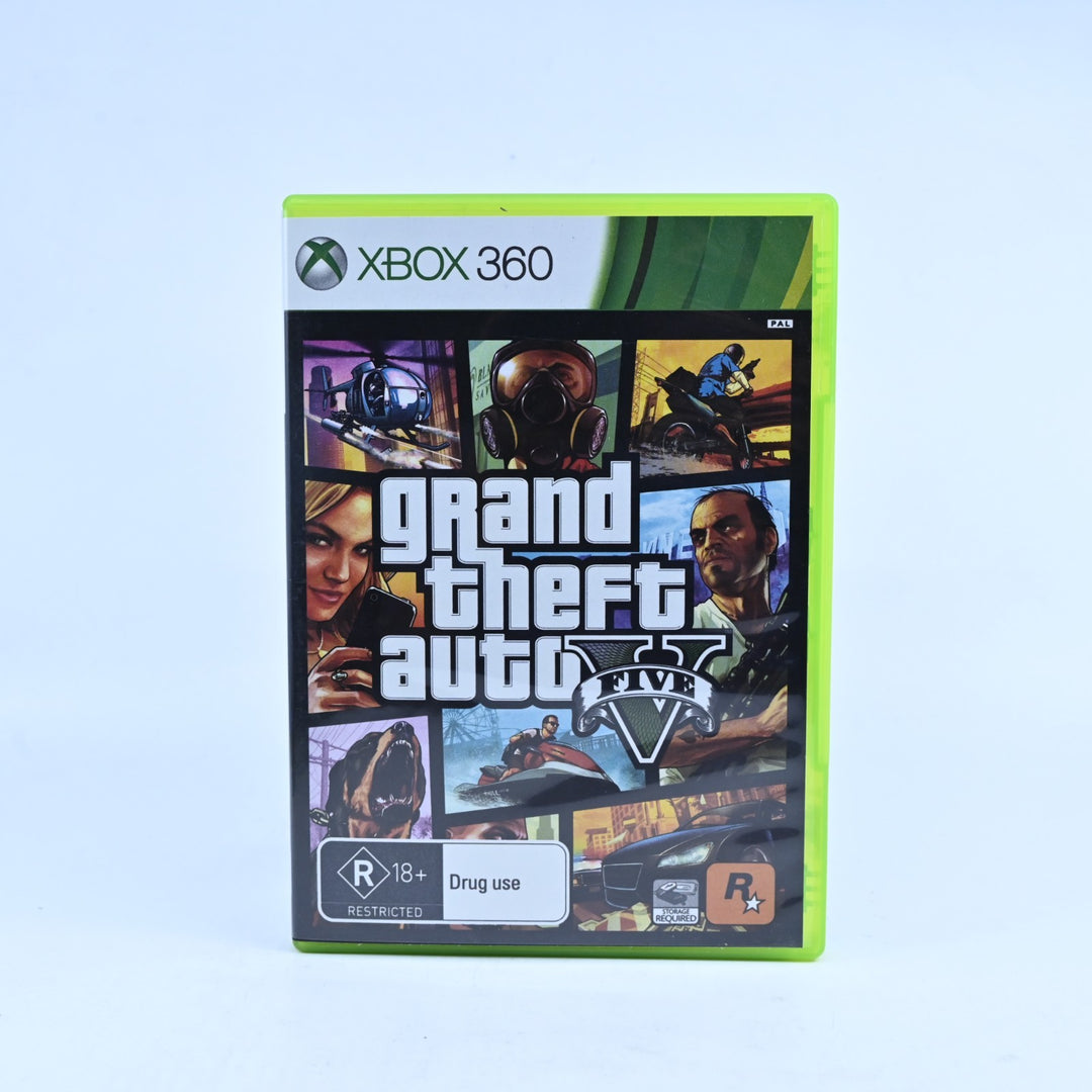 Grand Theft Auto V 5 - Xbox 360 Game + Manual + Map- PAL - NEAR MINT DISC!